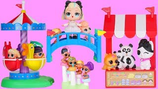 LOL Surprise Park Dolls Sleepover Routine with Unicorn Family Dream House [upl. by Eannej]