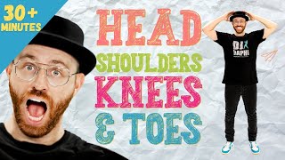 Head Shoulders Knees amp Toes  Exercise Song For Kids with DJ Raphi  30 minutes [upl. by Neirod]