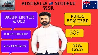 Australia student visa process in hindi step by step  Funds required  SOP  Student Visa fee [upl. by Aitnohs920]