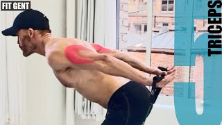 5 RESISTANCE BAND TRICEPS EXERCISES AND WHAT PART OF THE TRICEPS THEY TARGET  NO ATTACHING [upl. by Glenine338]