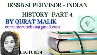 LECTURE 4INDIAN HISTORYPART 4JKSSB SUPERVISOR EXAM [upl. by Hteazile]