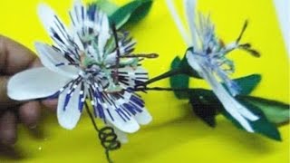 How to make Paper Flower Passion flower \ Passiflora CaeruleaFlower  39 [upl. by Annayoj]