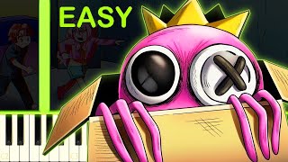 Rainbow Friends Chapter 2 Song Pink  EASY Piano Tutorial [upl. by Ogir]