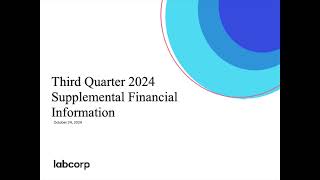 Labcorp Holdings LH Q3 2024 Earnings Presentation [upl. by Ileak]