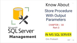 Store Prcedure With Output Parameters Part 3 in Hindi [upl. by Nivert]