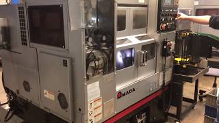 Amada Wasino Twin Spindle Autoload AA1 CNC Lathe [upl. by Sirret]