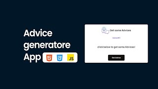 Advice generator app in HTML CSS and JavaScript [upl. by Baun]