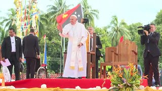 Pope Francis arrives in remote town of Vanimo in Papua New Guinea  AFP [upl. by Ellicec]