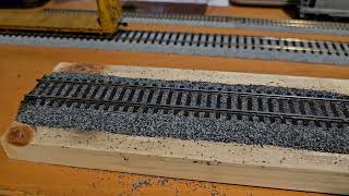 Practice Ballasting Walthers Code 83 Flextrack [upl. by Ailatan]