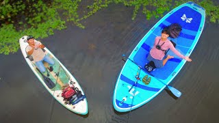 100 vs 1000 PADDLE BOARD Fishing Challenge [upl. by Gilman]