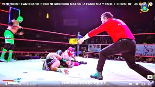 VUDU MAXINT PANTERACEREBRO NEGROVENENO VS LA PANDEMIA Y YACK FESTIVAL DE LAS MASCARAS IWRG [upl. by Kelley]