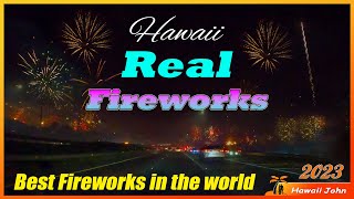 2023 New Years Fireworks in Hawaii 🌈 Waipahu Oahu Hawaii 4K [upl. by Yleek770]