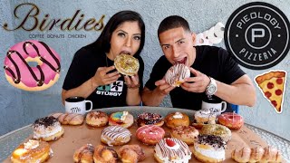 Epic Cheat Day 49  Birdies Donuts Down Town LA amp Pieology Pizzeria [upl. by Whitehurst]