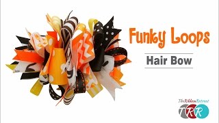 How to Make a Funky Loops Hair Bow  TheRibbonRetreatcom [upl. by Soinski]