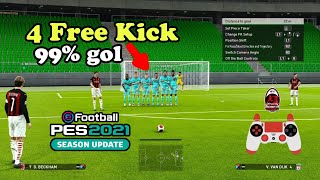 PES 2021 Free Kick Tutorial  4 Tendangan Bebas Mudah Dipelajari [upl. by Otsuj]