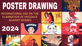 International Day For The Elimination Of Violence Against Women Poster Stop Violence Drawing  2024 [upl. by Nedap416]