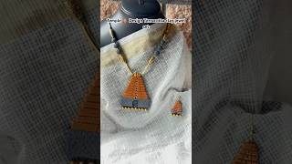 Terracotta clay Temple 🛕 Design jewellery set ytshorts handmade jewellery clay art creative [upl. by Acissej]