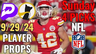 PRIZEPICKS NFL SUNDAY 929 CORE PLAYER PROPS 4 PICKS [upl. by Alsworth]