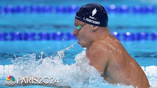 Leon Marchand concludes a DOUBLE GOLD day with 200m breaststroke win  Paris Olympics [upl. by Nostets]