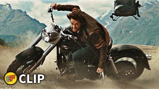 Wolverine vs Helicopter  Motorcycle Chase Scene  XMen Origins Wolverine 2009 Movie Clip HD 4K [upl. by Heidt]