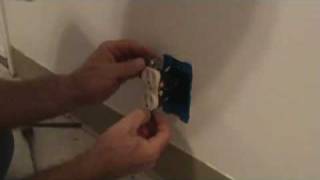 Connecting a duplex plug to an outlet box [upl. by Ardnac]