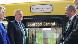 New train named Sir Samuel Cunard ahead of spectacular Mersey shipnaming ceremony for Queen Anne [upl. by Komara536]