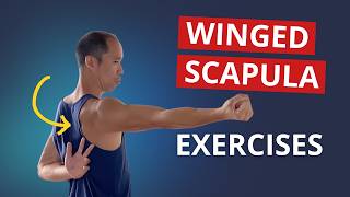 4 Exercises to Fix Winged Scapula amp Build STABLE Shoulder Blades [upl. by Newbill]