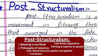 PostStructuralismDeconstruction literary theory with handwritten notes [upl. by Maier]