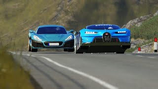 Rimac Nevera vs Bugatti Vision GT at Highlands [upl. by Adehsar]