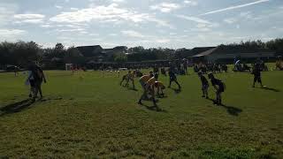 Flag Football Double Reverse TD Mighty Goldfish 10u [upl. by Joyann961]