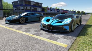 Bugatti Bolide 2020 vs Rimac Nevera 2022 at Monza Full Course [upl. by Hameerak889]