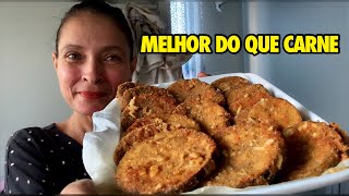 BERINJELA A MILANESA SEQUINHA E CROCANTE MISTURA GOSTOSA QUE FICA MAIS GOSTOSA QUE CARNE [upl. by Nicholle]