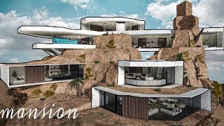 Bloxburg Mansion Mountain Modern House  House Build  Roblox [upl. by Cece]