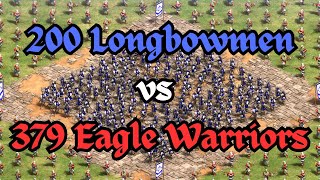 200 Longbowmen vs 379 Eagle Warriors  Age of Empires 2 [upl. by Guevara]