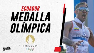 MEDALLA DE ORO PARA ECUADOR DANIEL PINTADO 20 KM MARCHA LOS FESTEJOS TRICOLORES DESDE PARIS [upl. by Lynnette]