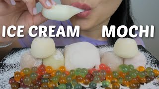 ASMR Mochi ICE CREAM with Fresh Mango Mocha and Popping BOBA Soft Relaxing Food Sounds  NE [upl. by Megargee]