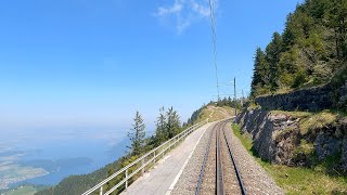 ★ 4K 🇨🇭 Vitznau  Rigi Kulm rack railway cab ride 052023 Zahnradbahn Führerstandsmitfahrt [upl. by Canute]