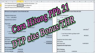 Cara Menghitung PPh 21 Ditanggung Pemerintah DTP atas Bonus THR [upl. by Ilarin427]