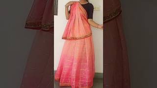 Lehenga style saree draping  Party wear saree wearing explore ytshorts uniquewear sareedraping [upl. by Janis]