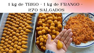 270 mini COXINHA DE FESTA COM 1KG DE FARINHA DE TRIGO  A RECEITA QUE VAI MUDAR SUA VIDA [upl. by Ydrah]