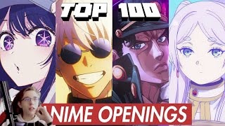 РЕАКЦИЯ НА TOP 100 Most Listened Anime Openings of all times [upl. by Etnaud]