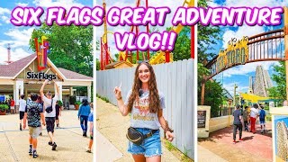 Visiting SIX FLAGS GREAT ADVENTURE  50th Ann Updates amp Coaster Fun [upl. by Maxey]