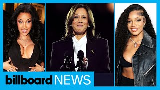 Cardi B GloRilla amp More Support Kamala Harris  Billboard News [upl. by Aryamo394]