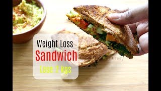 Lose 2 kgs In A Week  Weight Loss Veg Sandwich  Healthy Indian Breakfast IdeasRecipes [upl. by Fridlund]