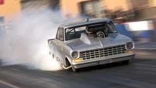 Blown V8 Chevy Nova  SCH Racing [upl. by Ardnosac]