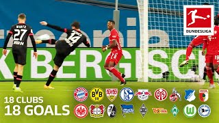 18 Clubs 18 Goals  The Best Goals by Every Bundesliga Team in 202021 So Far [upl. by Rubia163]