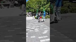 Kid on lime scooter drives into locals [upl. by Kempe]