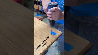 Installing threaded inserts into wood diy woodworking diywoodworking [upl. by Wappes]