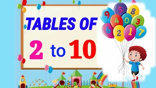 Learn Multiplication Tables Of Two to Ten  Tables of 2 to 10  Kids learning video table for kids [upl. by Vashti]