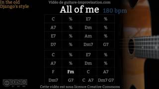 All of Me 180 bpm  Gypsy jazz Backing track  Jazz manouche [upl. by Bull]